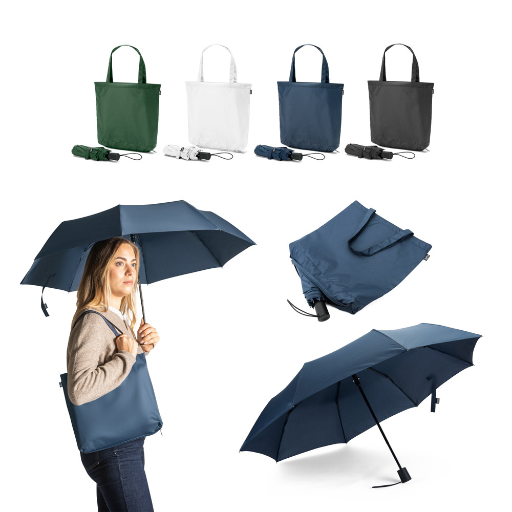 SKYLAR. Parapluie 2 en 1 avec sac shopping en polyester recyclé inclus