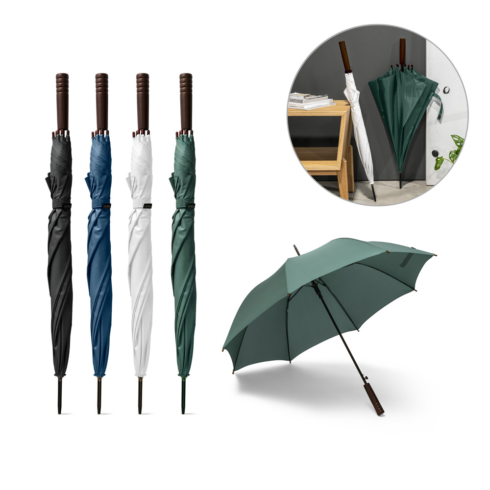 APOLO. Parapluie en polyester recyclé (100% rpet) pongee avec ouverture automatique