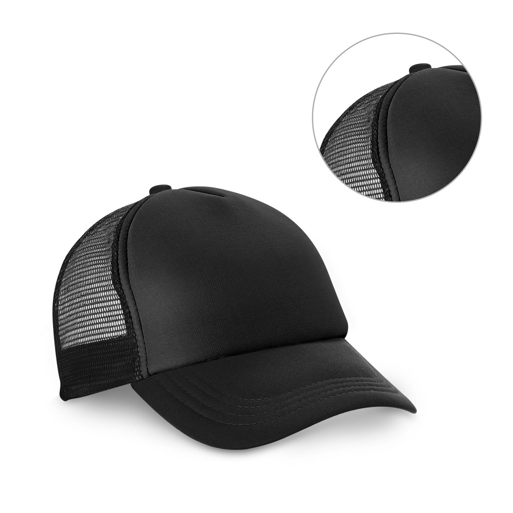 NICOLA BK. Casquette en polyester et maille (150 g/m²)